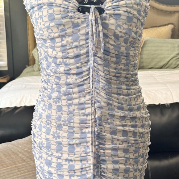 Cotton Candy LA  Bodycon Mini Front Tie, Small‎ Y2K Feminine Disco - Picture 7 of 7